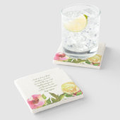 Blumenschrift Römer 8:28 Steinuntersetzer (Seitenansicht)