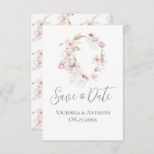 Blumenschrift Rosa Hochzeit speichern das Datum (Vorne/Hinten)