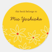 Blumenschrift Runder Aufkleber (Vorderseite)