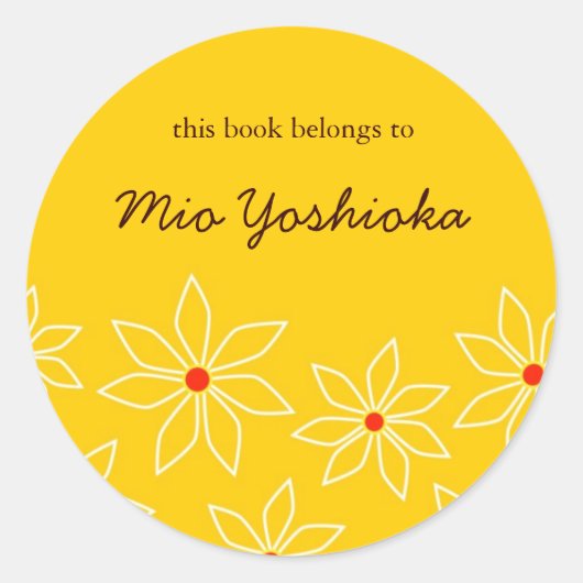 Blumenschrift Runder Aufkleber (Vorderseite)