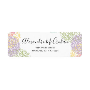 Blumenschrift-Typografie-Rücksendeadressetikett