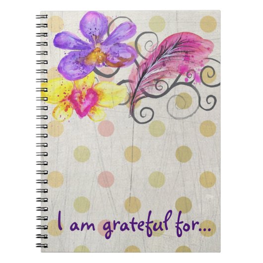 Blumenschrift und Feathers Dankesblatt Notizblock (Vorderseite)