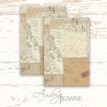 Blumenschrift Vintag antike Ephemera Decoupage