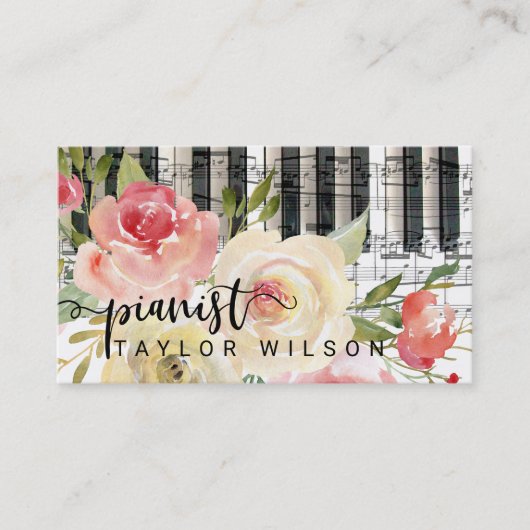 Blumenschrift Visitenkarte (Vorderseite)