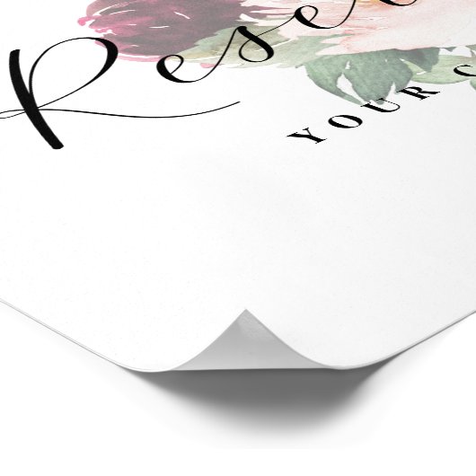 Blumenschrift vorbehalten Zeichen für benutzerdefi Poster (Ecke)