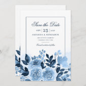 Blumenschrift Wasserfarbenblut Rustikale Hochzeit Save The Date (Vorne/Hinten)
