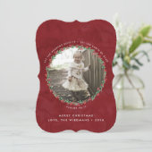 Blumenschrift Weihnachtsfotokarte Feiertagskarte (Stehend Vorderseite)