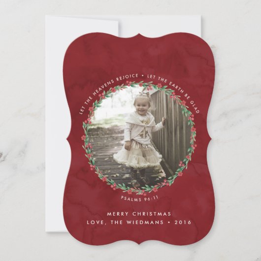 Blumenschrift Weihnachtsfotokarte Feiertagskarte (Vorderseite)