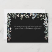 Blumenschrift-Wildblumen Dankeskarte (Rückseite)