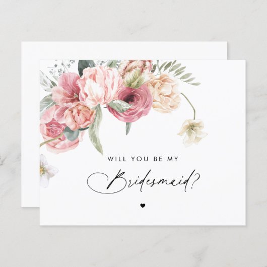 Blumenschrift wird meine Bridesmaid sein (Vorne/Hinten)
