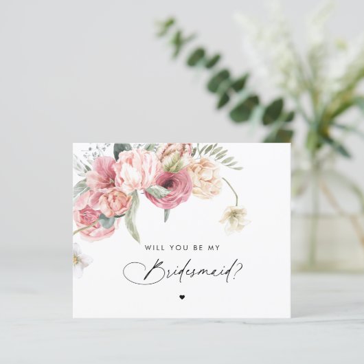 Blumenschrift wird meine Bridesmaid sein (Stehend Vorderseite)