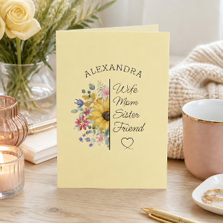 Blumenschriftzug zum Geburtstag oder jedem Anlass Karte