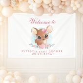 Blumenschuh Niedliches Holz Doe Baby Dusche Willko Banner