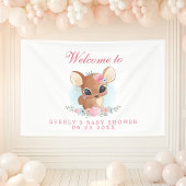 Blumenschuh Niedliches Holz Doe Baby Dusche Willko Banner