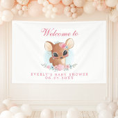 Blumenschuh Niedliches Holz Doe Baby Dusche Willko Banner