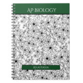 Blumenschule für Schwarz-weiße grüne Namen Notizblock (Vorderseite)