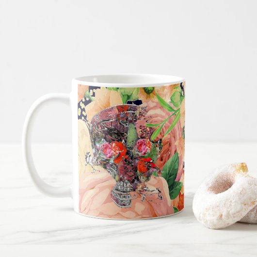 Blumenschull-Design Kaffeetasse (Mit Donut)