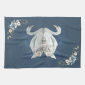 Blumenschwan-Blau-Reflexion Geschirrtuch (Horizontal)