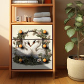 Blumenschwäne Vintages Shabby Chic Decoupage Seidenpapier