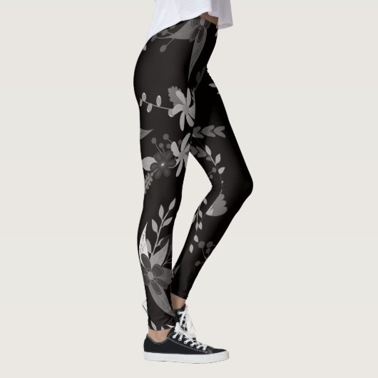 Blumenschwarz Leggings (Rechts)