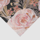 Blumenschwarz Pink BOHO Rose Gold Foliage Decoupag Seidenpapier (Detail)