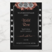 Blumenschwarz, Rot und Silber - Produktkennzeichnu Lebensmitteletikett (Einzelnes Label)