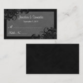 Blumenschwarz und Grau Hochzeitstische Platzkarten (Vorne/Hinten)