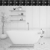 Blumenschwarz und silberne Blume Badezimmer Fliese