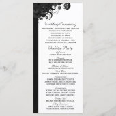 Blumenschwarz und Weiß Goth Hochzeitsprogramme Programm (Rückseite)