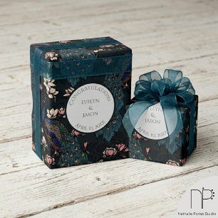 Blumenschwarz-Verlobung-Pflasterpapier Geschenkpapier