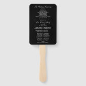 Blumenschwarz-Weiß-Hochzeitsprogramm Fächer (Rückseite)