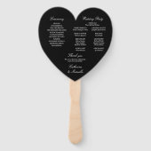 Blumenschwarz-Weiß-Hochzeitsprogramm Fächer (Rückseite)