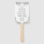 Blumenschwarz & Weiß Hochzeitsprogramm Hand Fan Fächer (Rückseite)