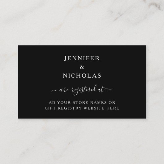 Blumenschwarz-weiße Peonies Hochzeitsregister Begleitkarte (Rückseite)