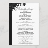 Blumenschwarz-weißgotische Hochzeitsprogramme Programm (Rückseite)