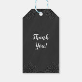 Blumenschwarze Halbpension & Hochzeitsfeier Geschenkanhänger (Rückseite)