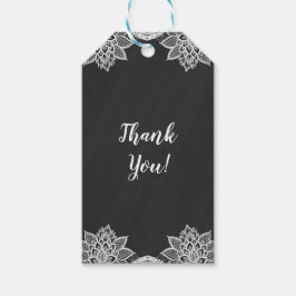 Blumenschwarze Halbpension & Hochzeitsfeier Geschenkanhänger