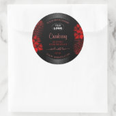 Blumenschwarze Produktkennzeichnung Hawaii-Blume L Runder Aufkleber (Tasche)