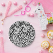 Blumenschwarzweiss-PapierTeller Pappteller (Party)