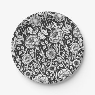 Blumenschwarzweiss-PapierTeller Pappteller