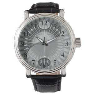 Blumenschwarzweiss-Yin Yang Armbanduhr