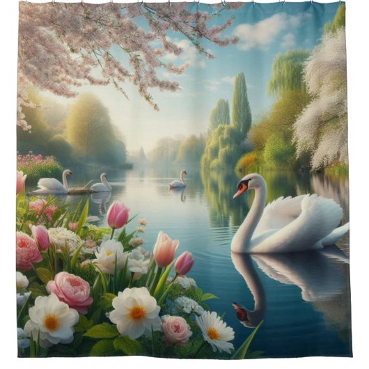 Blumenschwingenkunst Duschvorhang (Vorderseite)