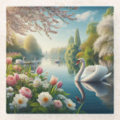 Blumenschwingenkunst Glasuntersetzer (Vorderseite)