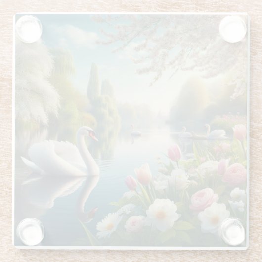 Blumenschwingenkunst Glasuntersetzer (Rückseite)