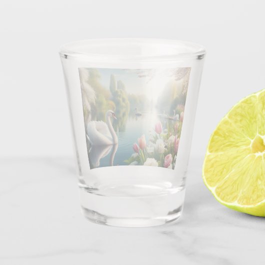 Blumenschwingenkunst Schnapsglas (Rückseite)