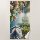 Blumenschwingenkunst Strandtuch (Vorderseite)