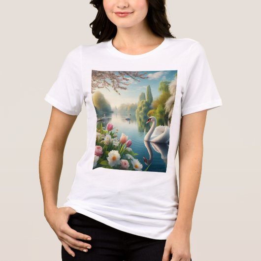 Blumenschwingenkunst Tri-Blend Shirt (Vorderseite)