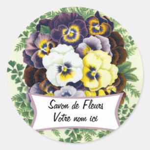 Blumenseife Kosmetik Parfüm Aufkleber mit Stiefmüt
