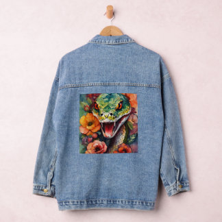 Blumenserpent Denim Jacket - Stilvoll mit Drehung Jeansjacke
