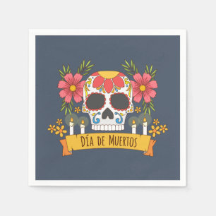 Blumenserviette skull Dia de Los Muertos Serviette